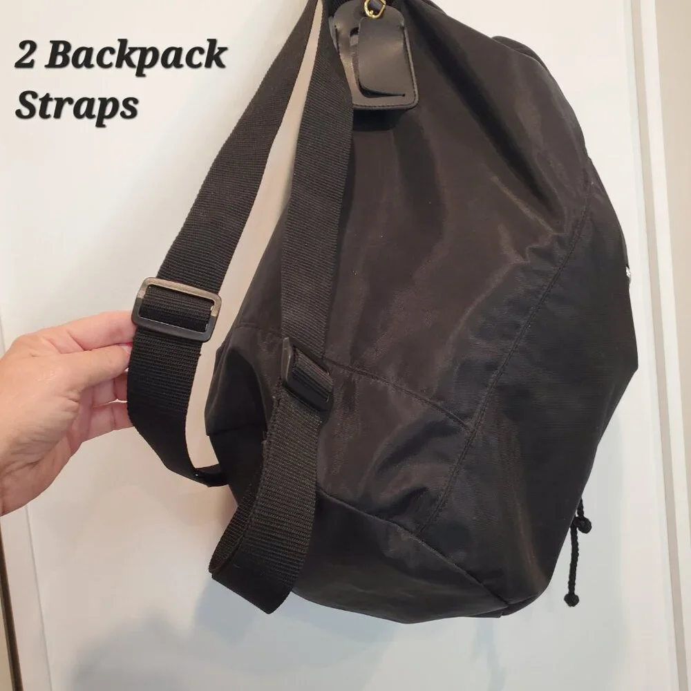 Collapsible Black Travel Bag Luggage Tag Backpack